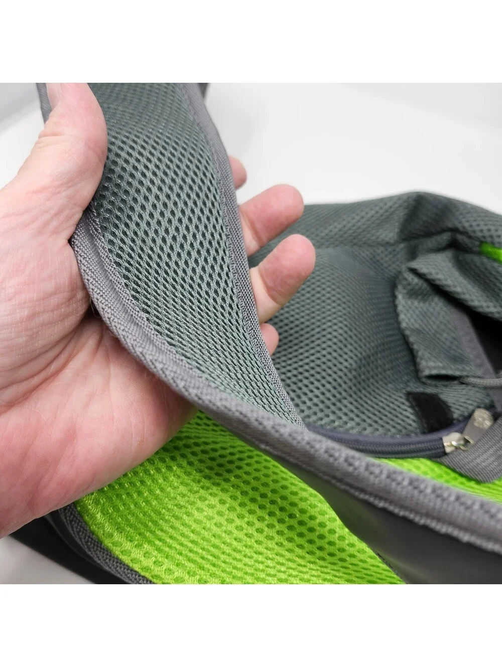 Cisno Padded Pet Sling Carrier Gray Lime Hands Free Crossbody Dog Cat Carrier